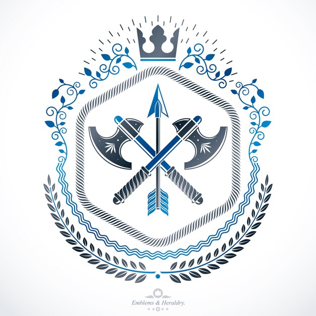 Vintage vector design element. Retro style label, heraldry.