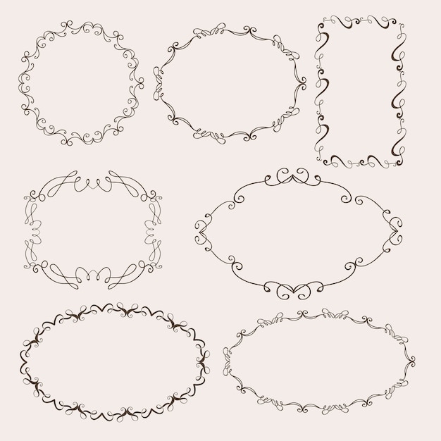 Vintage vector set of ornamental frames