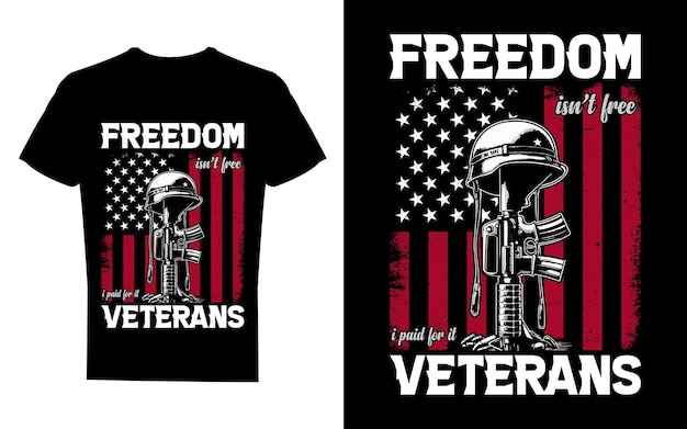 Vector vintage veteran t shirt design vector art with graphics