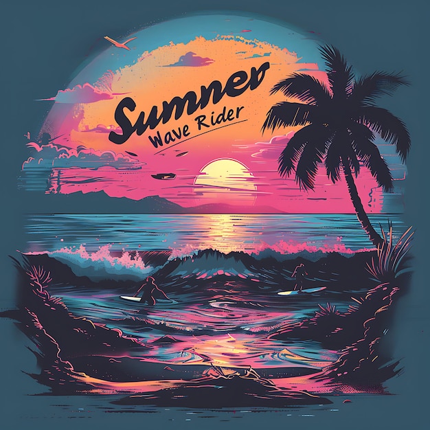 Vintage Vibes Crafting Timeless Retro Summer TShirt Vector Illustrations