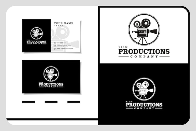 Vintage Video Camera Logo design for movie  cinema production business card