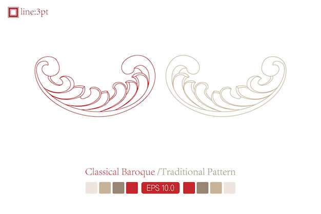 Vintage vine flower pattern Simple luxury exquisite abstract spiral art curve vector pattern