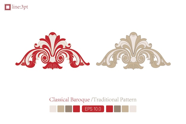 Vintage vine flower pattern Simple luxury exquisite abstract spiral art curve vector pattern