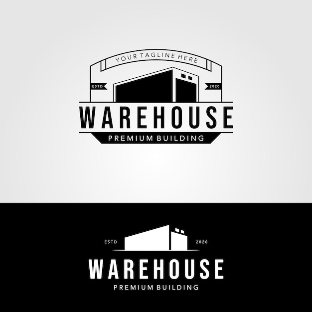 Vintage warehouse logo vector template