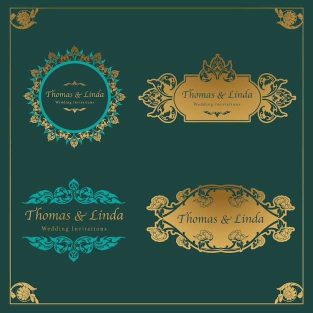 Vector vintage wedding labels vector