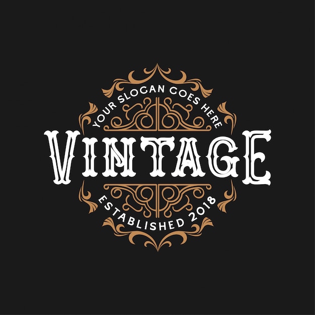 Vintage wedding logo design