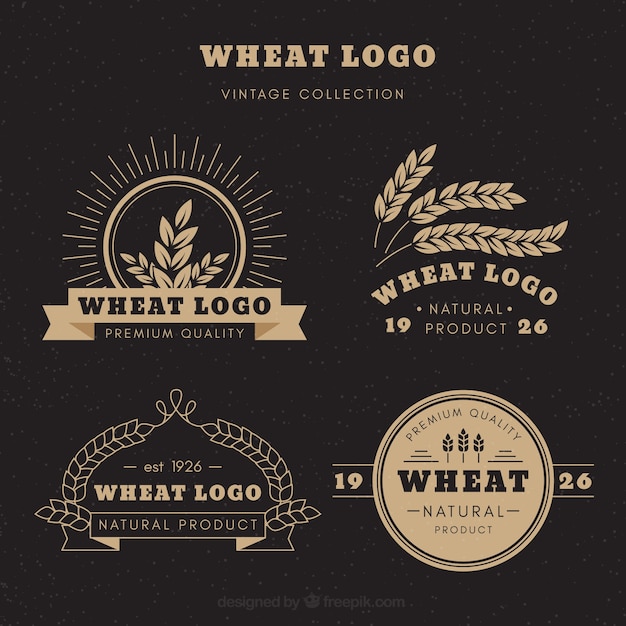 Vintage wheat logo collection