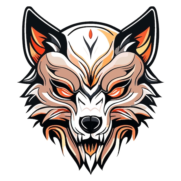 Vintage Wolf Skull Emblem Design