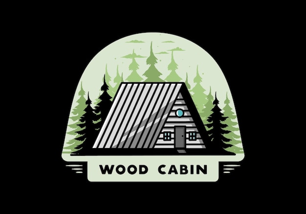 Vintage wood cabin illustration design