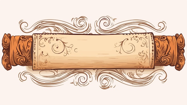 Vector vintage woodcut banner paper ribbon drawing