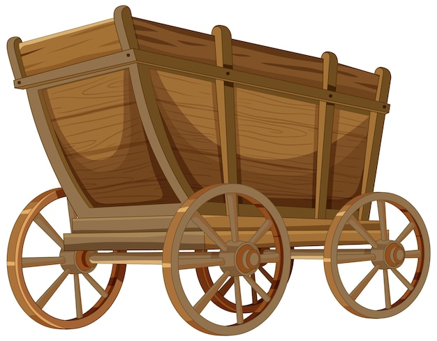 Vintage Wooden Cart Illustration