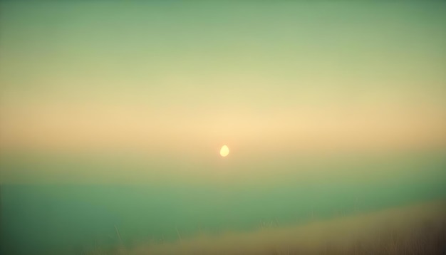 Vector a vintagestyle image of a hazy sunrise over a landscape with a soft dreamy and nostalgic feel