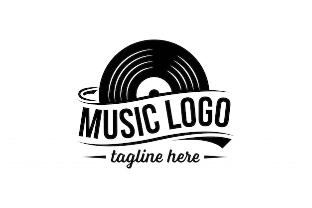 Vinyl record logo template