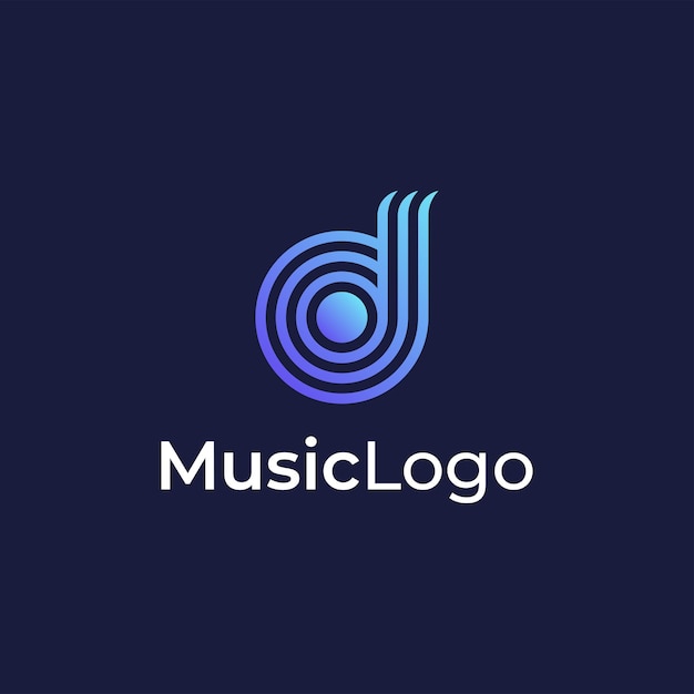 vinyl record music modern colorful gradient logo design