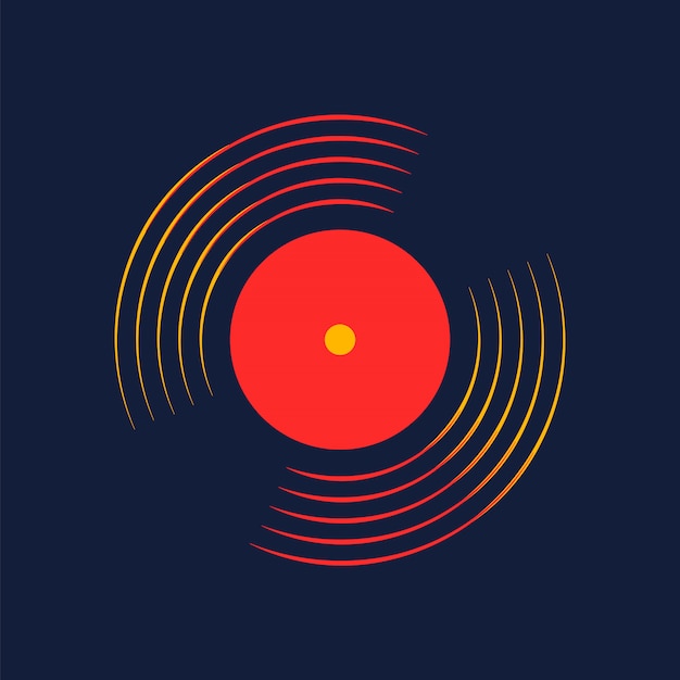 Vinyl record music vector with vinyl record word