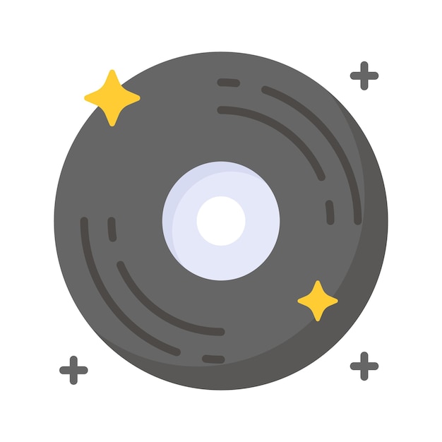 Vinyl record vector design icon of music disc in modern style