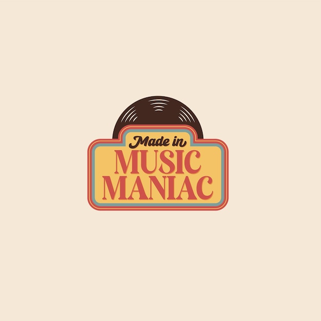 Vector vinyl vintage music logo