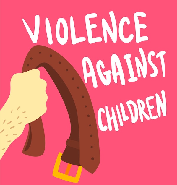 Violence against children poster banner template vector Illustration web design