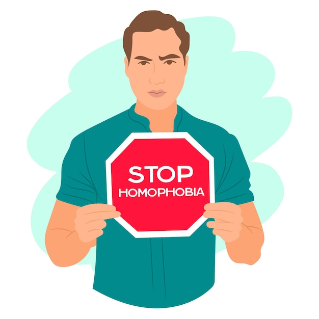 Violence and homophobia concept Stop homophobia