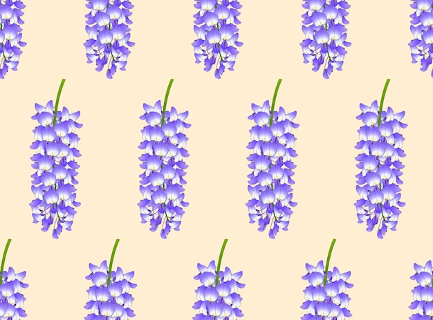 Violet Blue Wisteria on Ivory Beige Background