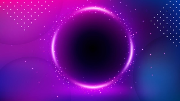 Violet Circle Hole Background Elegant Violet Light Ring Widescreen Vector Illustration