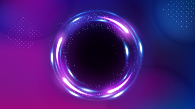 Violet Circle Ring Background Elegant Light Motion Effect Widescreen Vector Illustration