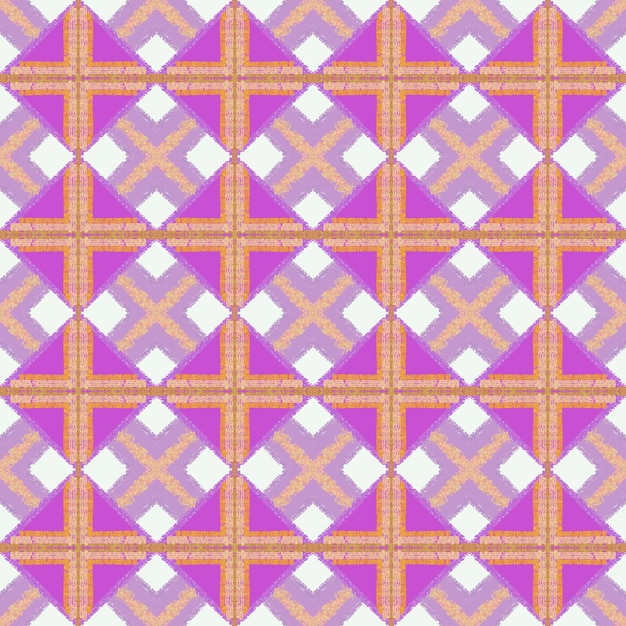 Violet cross fabric seamless ikat textile pattern background illustration modern art decoration