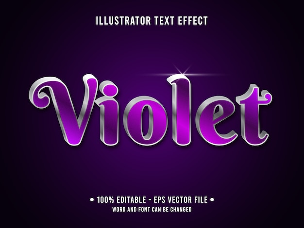 Violet editable text effect modern style with gradient purple color