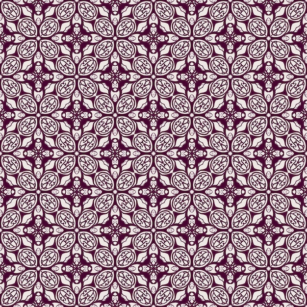 Violet flower star mandala seamless pattern background ornament fabric ethnic fashion design indian