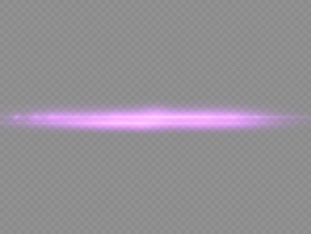 Violet light rays flash horizontal lens flares speed laser beams glow purple line motion flare glare