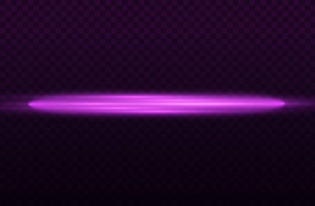 Violet light rays flash horizontal lens flares speed laser beams glow purple line motion flare glare