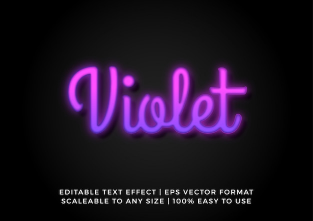 Violet Neon Retro Text Effect