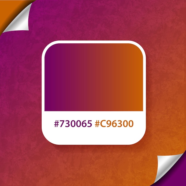 Violet and orange gradient color palette background with hex