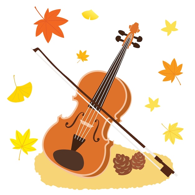 A violin with autumn of the art.