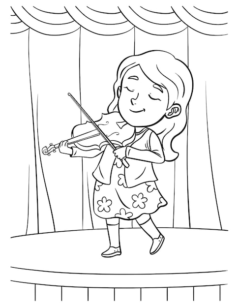 Violinist Coloring Page for Kids