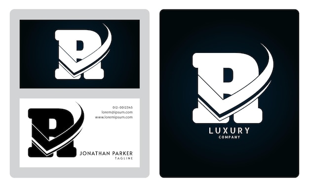 Vip business card template Premium letter R logo with luxury business card design Elegant corporate identity