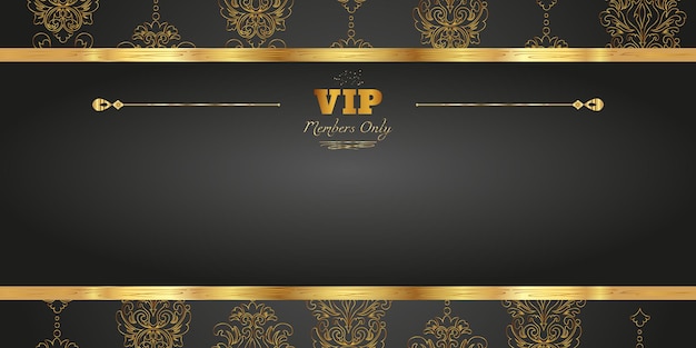 VIP gold card invitation with vintage design in vector illustration