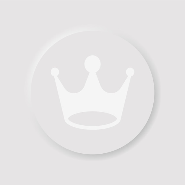 Vip icon in neumorphism style.Crown icon