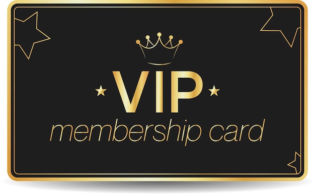 VIP membership card with golden elements