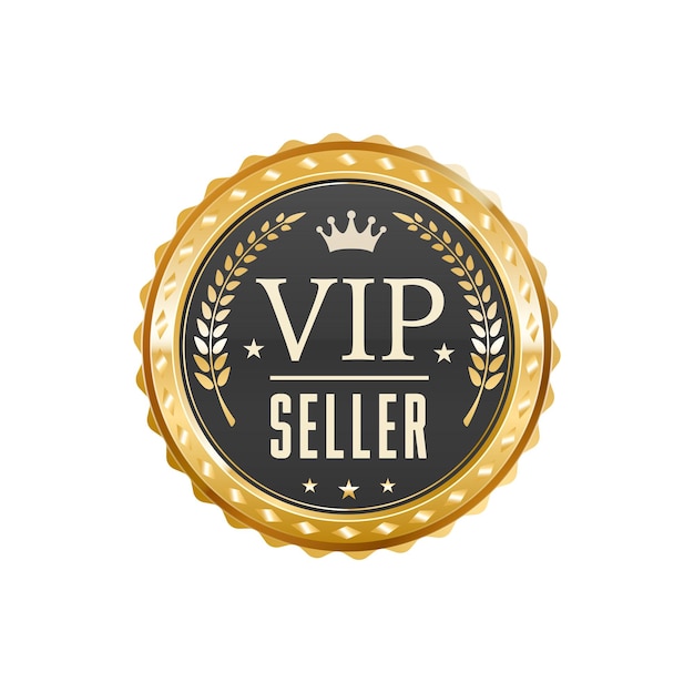 VIP seller luxury golden badge or premium label