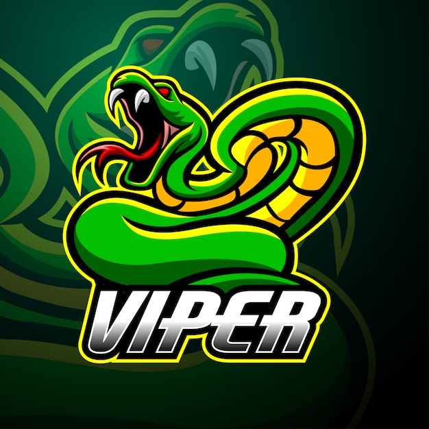 Vector viper mascot esport logo design