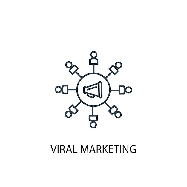 Viral marketing concept line icon. Simple element illustration. viral marketing concept outline symbol design. Can be used for web and mobile UI/UX