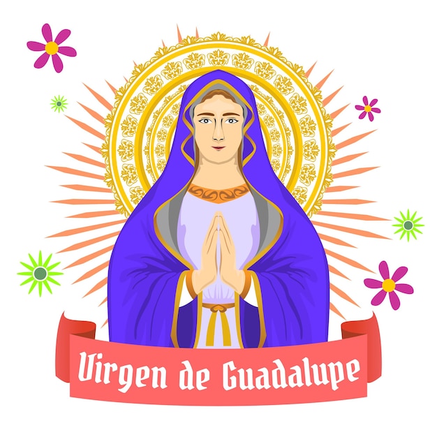 Virgen de Guadalupe vector art illustration design