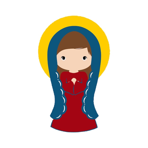 virgen de guadalupe vector art on white isolated background.