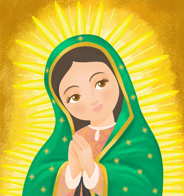 Virgin Mary, catholic invocation of our lady of Guadalupe, empress of America