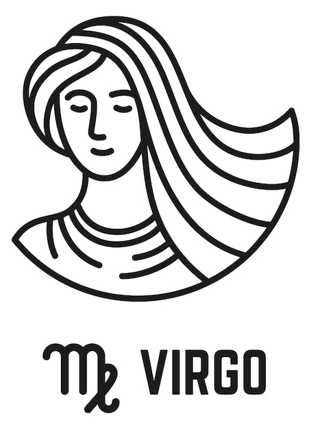 Virgo symbol Black line horoscope zodiac icon