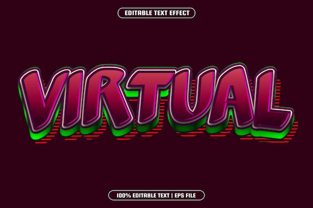 Virtual editable text effect modern style