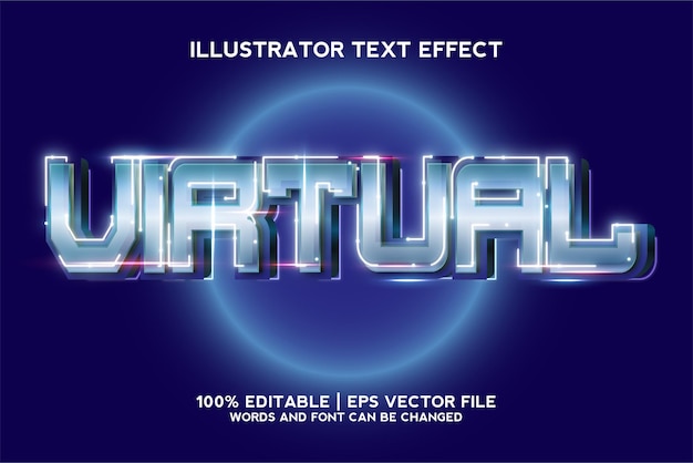 Virtual game text effect template