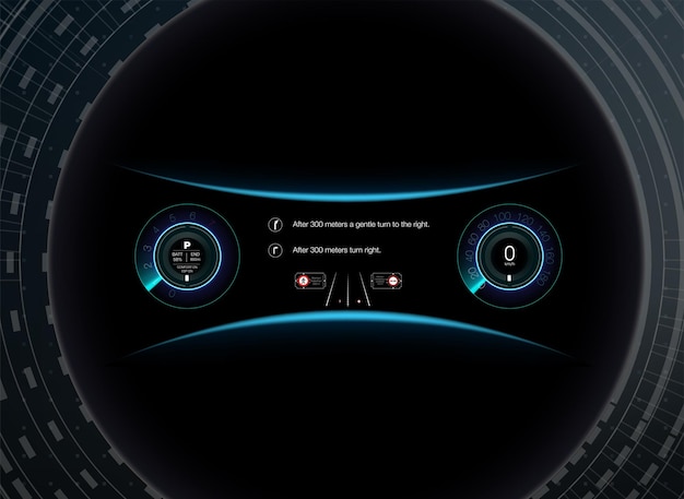 Virtual graphical interface Ui HUD Autoscann Futuristic user interface HUD UI