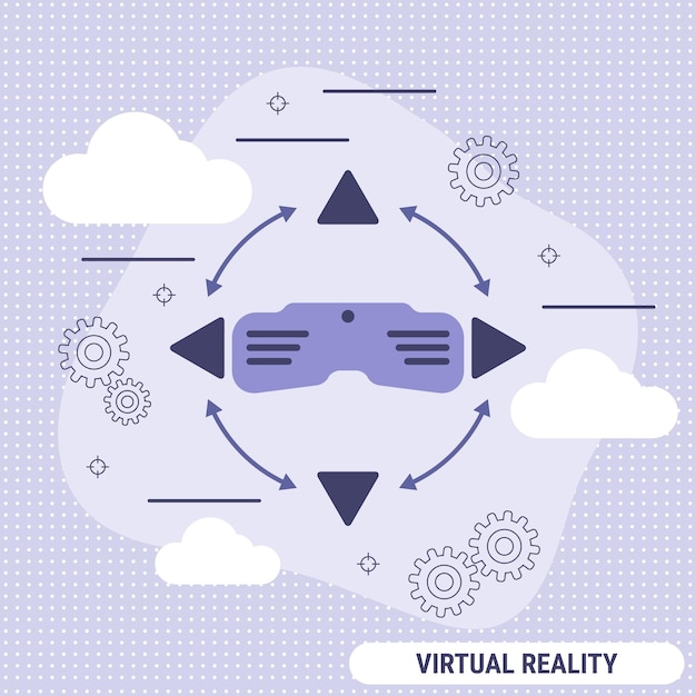 Virtual reality flat design style vector concept illustration